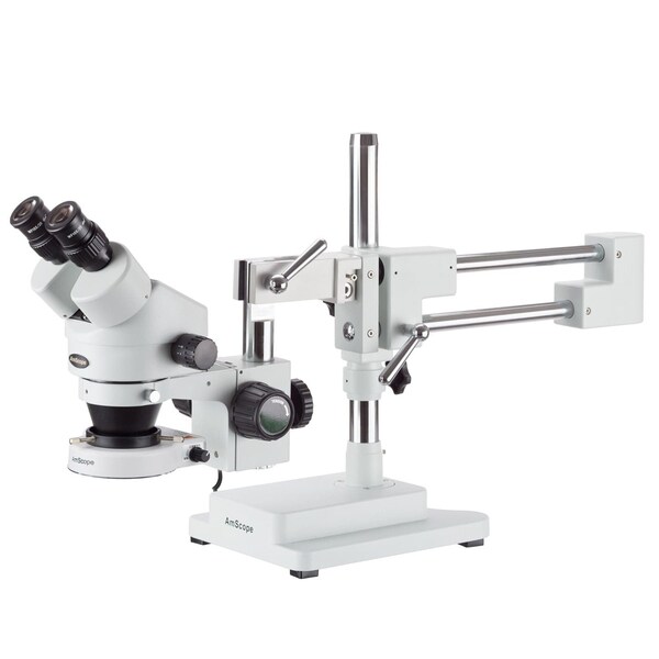 Amscope 3.5X-90X Binocular Boom-Arm Stereo Microscope, 80-LED Ring Light, 5MP USB 3 C-mount Camera SM-4BZ-80S-5M3 - main